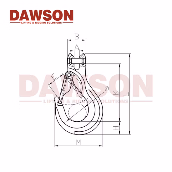 G100 Clevis Sling Hook with Cast Latch for Chain Slings